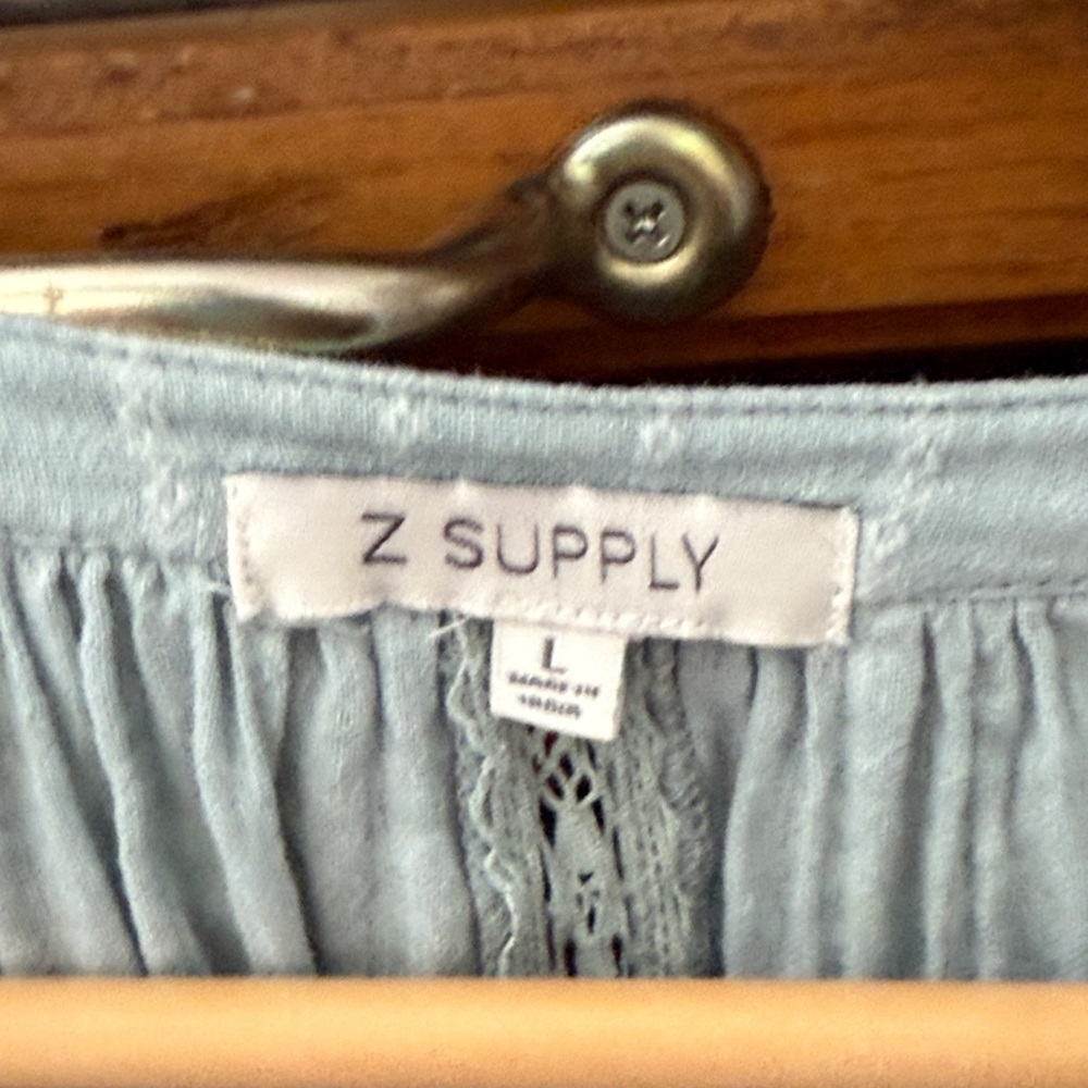 Z Supply Elliot Lace Inset Top - Large - sea spray green - excellent condition - Picture 5 of 7